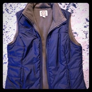Navy blue fleece vest